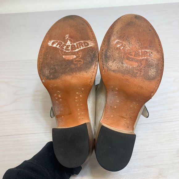 Freebird Caprice Women's Leather Sandals Size 7 Color Ice Slip On Heels - Picture 7 of 12